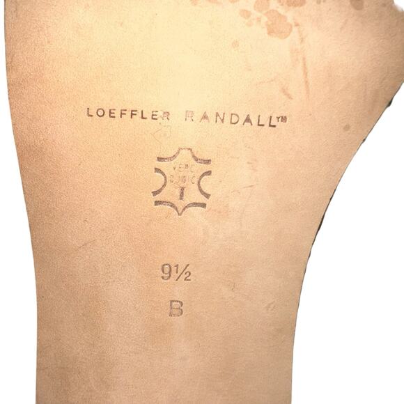 Loeffler Randall ColorBlock Leather Heels Sz 9.5 Black Brown Ankle Strap Sandals - Picture 10 of 13